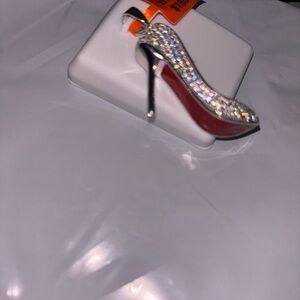 Elegant 925 Silver and Red bottoms Women's Stiletto Shoe necklace charm